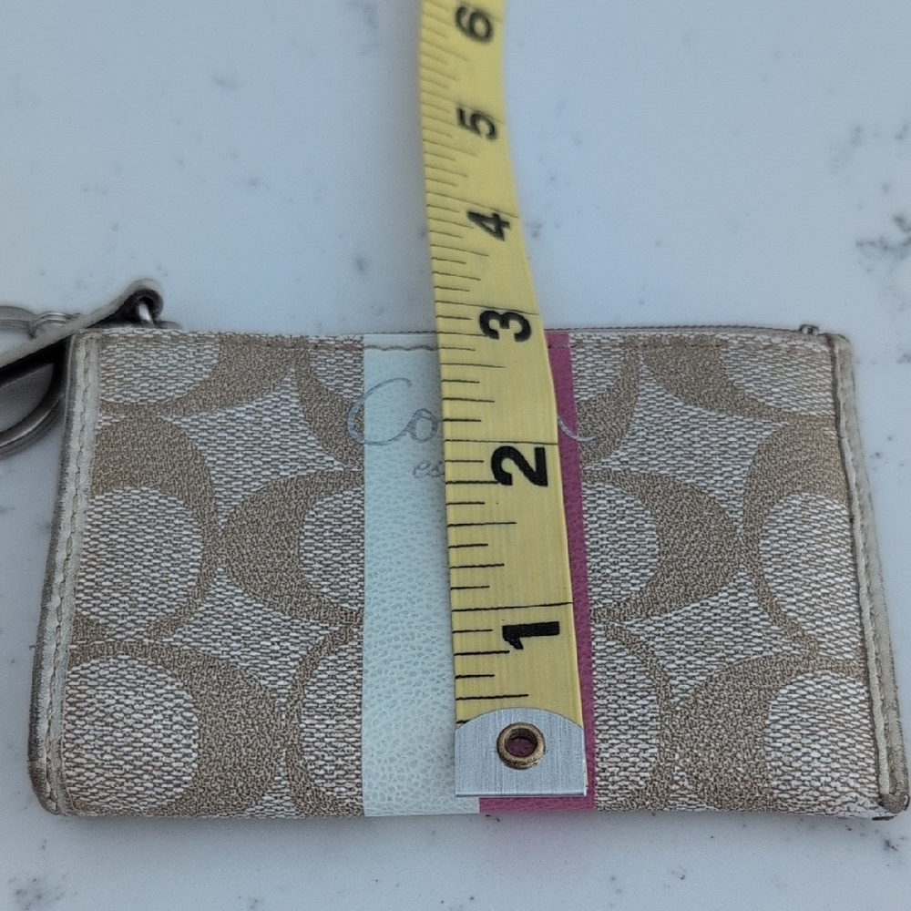 Coach Metallic Card Holder with Pink and White Stripes - Picture 6 of 6